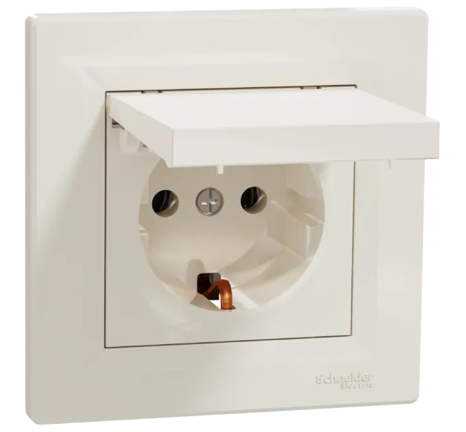 Schneider Electric Asfora EPH3100123 Розетка із кришкою, із заземленням Schneider Electric Asfora EPH3100123 Розетка із кришкою, із заземленням