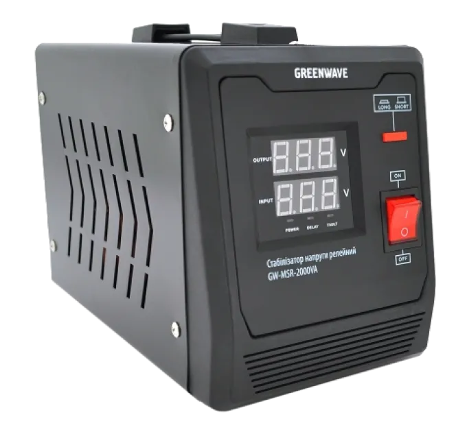 Green Wave Mauser 2000VA (1400Вт) Стабілізатор напруги релейний 1xShuko, DC140-260V, AC220±8%, BOX