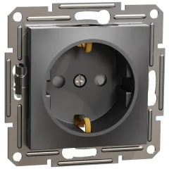 Schneider Electric Asfora EPH2900271 Розетка с заземлением и шторками антрацит
