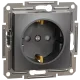 Schneider Electric Asfora EPH2900271 Розетка с заземлением и шторками антрацит
