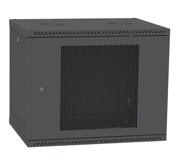 IPCOM 12U 600x450 Шафа телекомунікаційна двері перф(чорна)