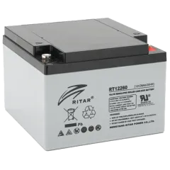 RITAR RT12260 26A•ч 12В Свинцово-кислотная аккумуляторная батарея RITAR RT12260 26A•ч 12В Свинцово-кислотная аккумуляторная батарея