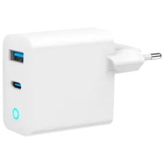 Gembird TA-UC-PDQC45L-W-01 (USB-A + Type-C) Сетевое зарядное устройство Gembird TA-UC-PDQC45L-W-01 (USB-A + Type-C) Сетевое зарядное устройство