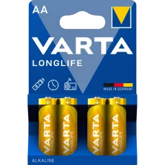 AA VARTA LONGLIFE BLI 4 ALKALINE Батарейка AA VARTA LONGLIFE BLI 4 ALKALINE Батарейка