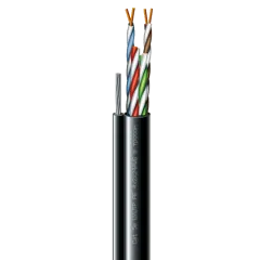 Cat. 5e U/UTP РЕ steel cord 4x2x24 AWG (k) трос (70910181) бухта 500м. Кабель кручена пара ЗЗКМ (UTP мідь вуличний з тросом)