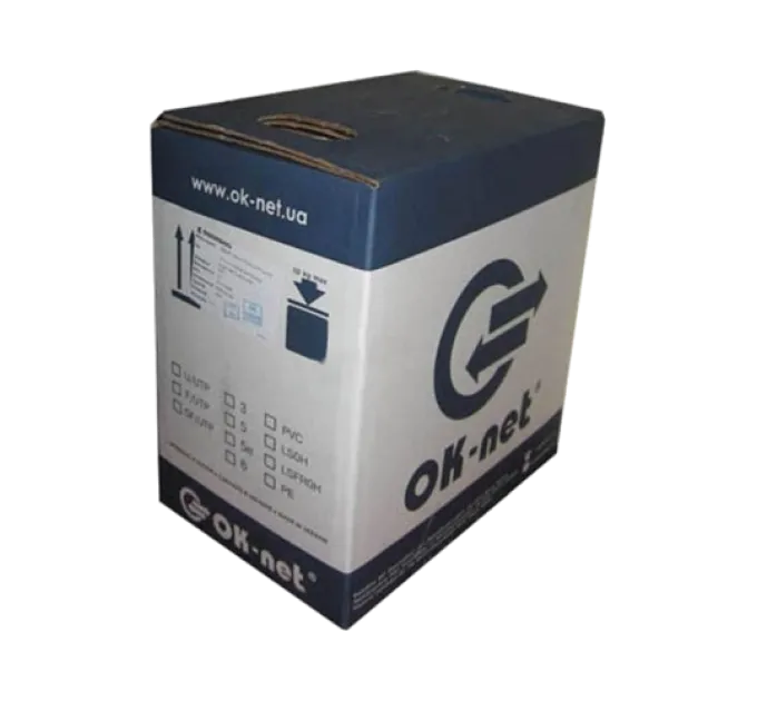 Кабель OK-NET (UTP мідь патчкордовий) КГПВ-ВП (100) 4*2*0,48 (U/UTP-cat.5E-SL patch AWG26, бухта 305